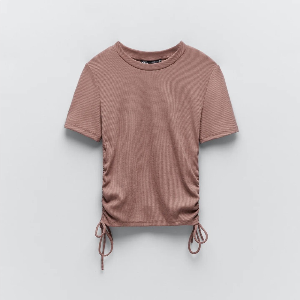 Ruched Ribbed Top